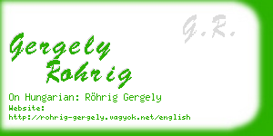 gergely rohrig business card
