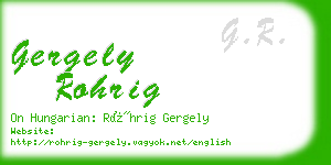 gergely rohrig business card